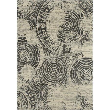 ART CARPET 9 X 13 Ft. Milan Collection Coins Woven Area Rug, Gray 24170